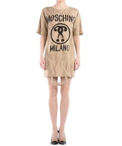 Moschino Printed Logo Paper Bag T-shirt Dress