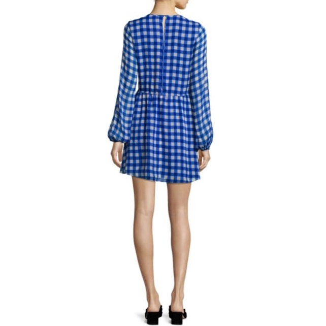 Diane von Furstenberg Gingham Cinch Waist Mini Dress  evaChic