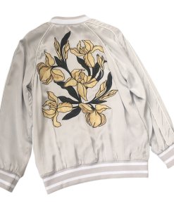 Equipment Kendrix Floral Back Silk Bomber Jacket