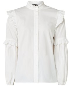 Maje Loutan Frilled Poplin Shirt