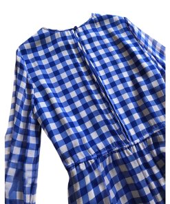 Diane von Furstenberg Gingham Cinch Waist Mini Dress