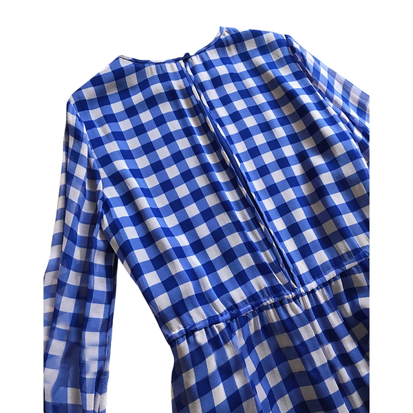 Diane von Furstenberg Gingham Cinch Waist Mini Dress  evaChic