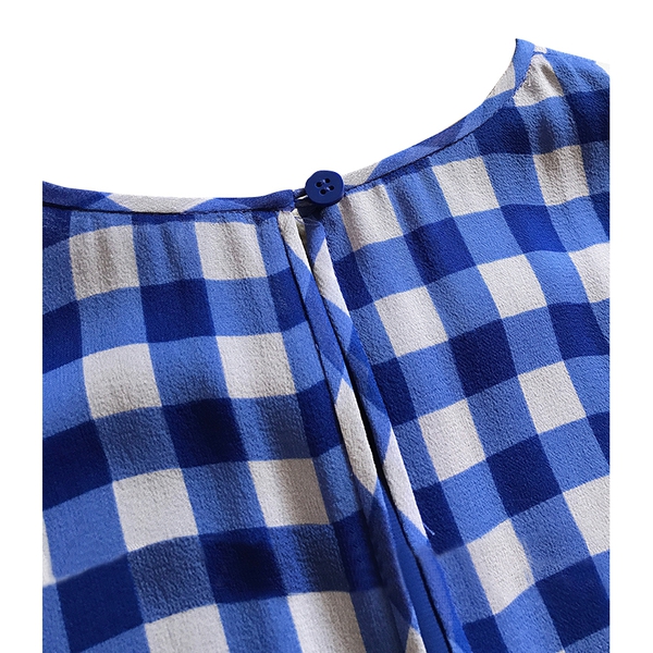 Diane von Furstenberg Gingham Cinch Waist Mini Dress