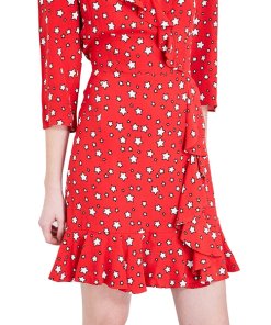 Claudie Pierlot Ring Star Print Ruffled Mini DressClaudie Pierlot Ring Star Print Ruffled Mini Dress