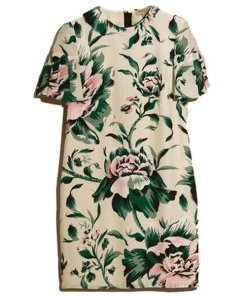 Burberry Peony Print Ruffle Sleeve Mini Dress