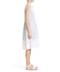 Sea Lace & Stripe Combo Dress