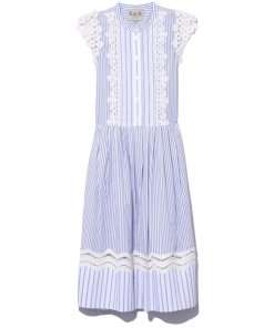 Sea Lace & Stripe Combo Dress