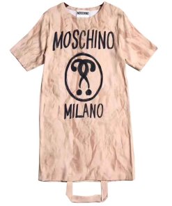 Moschino Printed Logo Paper Bag T-shirt Dress