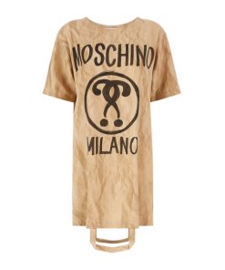 Moschino Printed Logo Paper Bag T-shirt Dress
