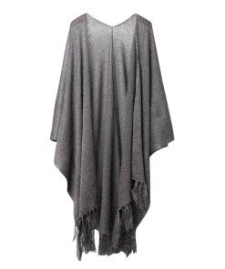 Brunello Cucinelli Linen Blend Fringe Cape