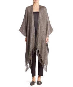 Brunello Cucinelli Linen Blend Fringe Cape