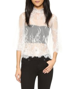 Ganni Whitehall St. Lace Top