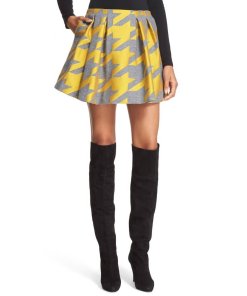 Alice + Olivia Connor Oversize Houndstooth Lampshade Skirt