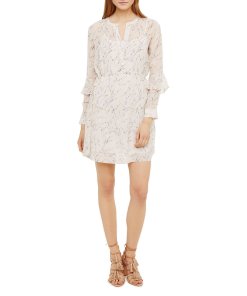 Club Monaco Corah Ruffle Sleeve Silk Dress