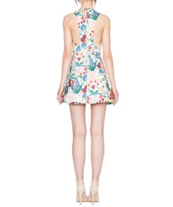 Alice + Olivia Floral Tanner Asymmetric Dress
