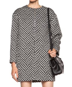 Alice + Olivia Shih Oversize Patterned Cotton Blend Coat