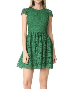 Alice Olivia Corina Lace Fit Flare Dress
