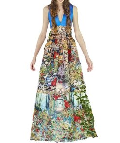 Alice + Olivia Roman Holiday Printed Gown