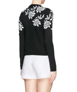 Alice + Olivia Winnie Lace Appliqué Cardigan