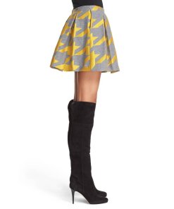 Alice + Olivia Connor Oversize Houndstooth Lampshade Skirt