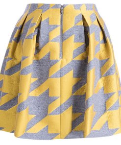 Alice + Olivia Connor Oversize Houndstooth Lampshade Skirt