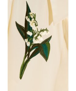 Stella McCartney Arlo Floral Embroidery Silk Shirt