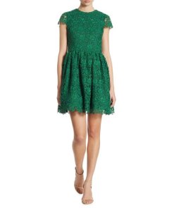Alice + Olivia Corina Lace Fit & Flare Dress