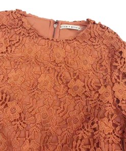 Alice + Olivia Pasha Bell-Sleeve Lace Blouse