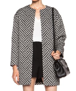 Alice + Olivia Shih Oversize Patterned Cotton Blend Coat