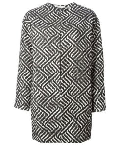 Alice + Olivia Shih Oversize Patterned Cotton Blend Coat