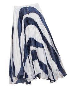 Alice + Olivia Shannon Asymmetric Pleated Maxi Skirt
