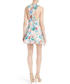 Alice + Olivia Floral Tanner Asymmetric Dress