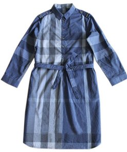 Burberry Tie-Waist Check Shirt Dress