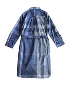 Burberry Tie-Waist Check Shirt Dress