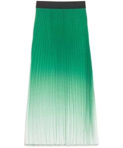 Maje Jonael Tie Dye Pleated Midi Skirt