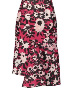 Marni Floral Print Asymmetric Hem Skirt