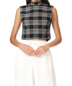 Alice + Olivia Garland Sleeveless Mockneck Top