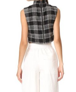 Alice + Olivia Garland Sleeveless Mockneck Top