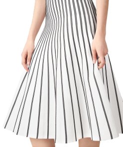 Maje Jibralto Striped Knit Midi Skirt