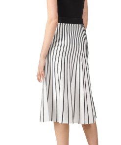 Maje Jibralto Striped Knit Midi Skirt