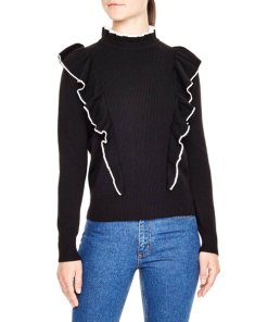 Sandro Nikita Ruffle Turtleneck Sweater