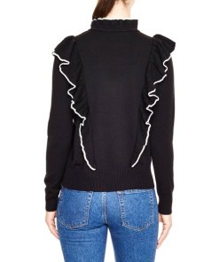 Sandro Nikita Ruffle Turtleneck Sweater