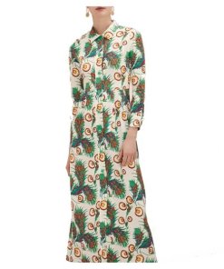 Maje Rawai Floral Print Long Shirtdress