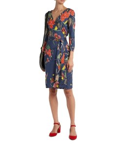 Diane von Furstenberg V-Neck Silk-Jersey Wrap Dress