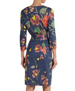 Diane von Furstenberg V-Neck Silk-Jersey Wrap Dress
