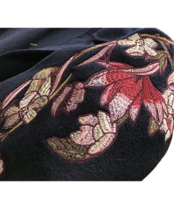 Sandro Floral Embroidery Wool Blend Coat