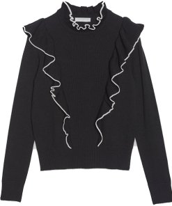 Sandro Nikita Ruffle Turtleneck Sweater