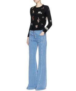 Alice + Olivia Ruthy Embroidered Animal Patch Cardigan