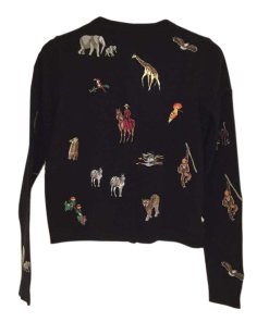 Alice + Olivia Ruthy Embroidered Animal Patch Cardigan