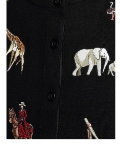 Alice + Olivia Ruthy Embroidered Animal Patch Cardigan